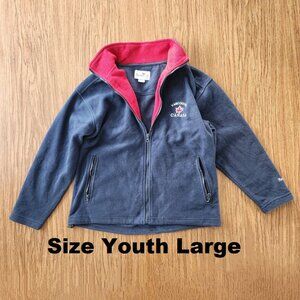 Northern Vibe Vancouver, Canada Red Full Zip Knit Fleece Jacket Sweater Sweatshi